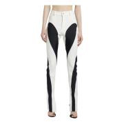 Mugler Svart & Vit Spiral Panel Skinny Jeans White, Dam