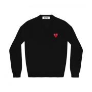 Comme des Garçons Play V-Neck Pullover Sweater Black, Herr