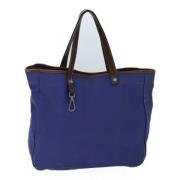 Prada Vintage Pre-owned Canvas totevskor Blue, Dam