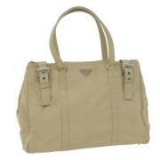 Prada Vintage Pre-owned Nylon totevskor Beige, Dam