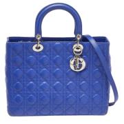 Dior Vintage Pre-owned Laeder handvskor Blue, Dam