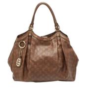 Gucci Vintage Pre-owned Laeder totevskor Brown, Dam