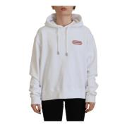 Dsquared2 Vit Logo Patch Hoodie Sweatshirt White, Dam