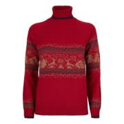 Gallo Jul Turtleneck Tröja Kvinnor Röd Red, Dam