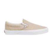 Vans Klassiska Slip-On Sommar Linne Skor Brown, Herr