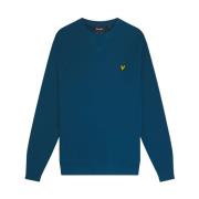 Lyle & Scott Navy Crew Neck Sweatshirt Blue, Herr