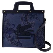 Etro Bomull handvskor Blue, Dam