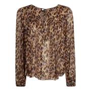 Isabel Marant Étoile Georgette Crepe Abstract Sweatshirt Multicolor, D...