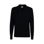 Calvin Klein Merinoull Långärmad Polo Black, Herr