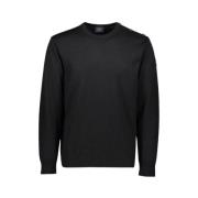 Paul & Shark Herr Crewneck Tröja med Axelknappar Black, Herr