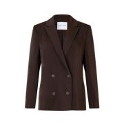 Samsøe Samsøe Double Breasted Blazer Brown, Dam