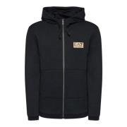 Emporio Armani EA7 Herr Zip Hoodie Modern Stil Black, Herr