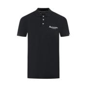 Aquascutum Bomullspolo med kontrastlogo Black, Herr