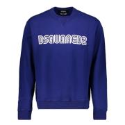 Dsquared2 Bomullssweatshirt med logodetalj Blue, Herr