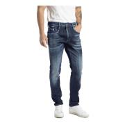 Replay Slim Fit Mörk Tvätt Herr Jeans Blue, Herr