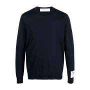 Golden Goose Navy Blue Logo Patch Sweater Blue, Herr