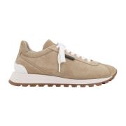 Brunello Cucinelli Beige Mocka Snörskor Beige, Dam