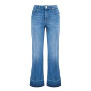 Nenette Flared Denim Jeans Blue, Dam