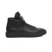 Cerruti 1881 Svarta Läder High-Top Sneakers med Logo Black, Herr