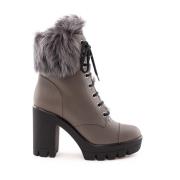 Giuseppe Zanotti Pälsfodrade Combat Boots Gray, Dam