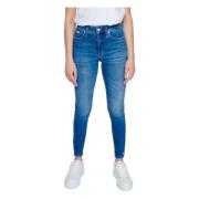 Calvin Klein Jeans Blå Slitna Damjeans Blue, Dam