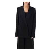 Stella McCartney Svart Dubbelknäppt Tuxedo Blazer Jacka Black, Dam