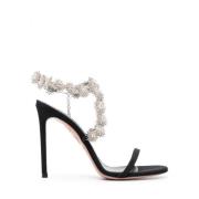 Aquazzura Kristalldekorerade Svarta Sandaler Black, Dam