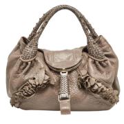 Fendi Vintage Pre-owned Laeder handvskor Beige, Dam