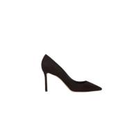 Jimmy Choo Mörkbruna Mocka Stiletto Klackar Brown, Dam