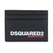 Dsquared2 Präglad Logotyp Läderkorthållare Black, Herr