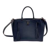 Louis Vuitton Vintage Pre-owned Laeder totevskor Blue, Dam