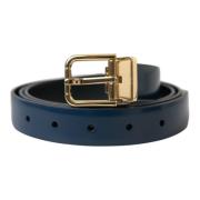 Dolce & Gabbana Elegant blått läderbälte Blue, Dam