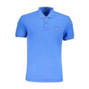 Napapijri Blå Polo Skjorta med Broderad Logotyp Blue, Herr