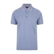 Kiton Blå Polo Skjorta med Röd Knapp Blue, Herr