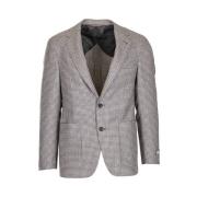 Canali Houndstooth Ull Linnejacka Gray, Herr