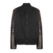 Balmain Blouson teddy i ull och läder Black, Herr