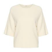 Soaked in Luxury Vit Stickad Pullover Slindianna Whisper White, Dam