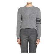 Thom Browne Cropped Cable Stickad Tröja Gray, Dam