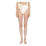 Magda Butrym Kräm High-Waisted Swim Bottom White, Dam