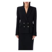 Alessandra Rich Svart Dubbelknäppt Blazer Jacka Black, Dam