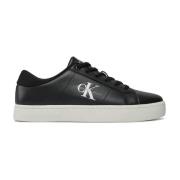 Calvin Klein vita lädersneakers Black, Herr