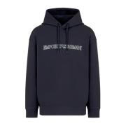 Emporio Armani Navy Blue Hoodie Logo Blue, Herr