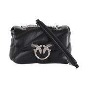 Pinko Mini Puff Clutch med Love Birds spänne Black, Dam