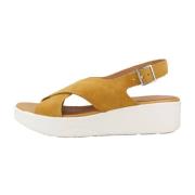 Geox Stiliga Platta Sandaler Yellow, Dam