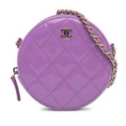 Chanel Vintage Pre-owned Laeder axelremsvskor Purple, Dam