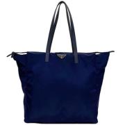 Prada Vintage Pre-owned Tyg prada-vskor Blue, Dam