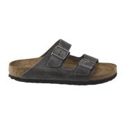 Birkenstock Läderrem Sliders Gray, Herr