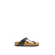 Birkenstock Svarta Anatomiska Flip Flops Black, Dam