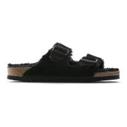 Birkenstock Arizona Shearling Sandaler Black, Dam