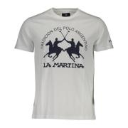La Martina Logo Print Bomull T-shirt White, Herr